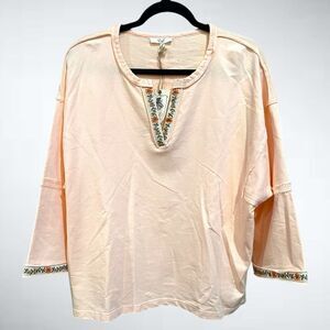 Size S (Oversized) Easel Los Angeles Notched V-Neckline 100% Cotton Terry Knit P